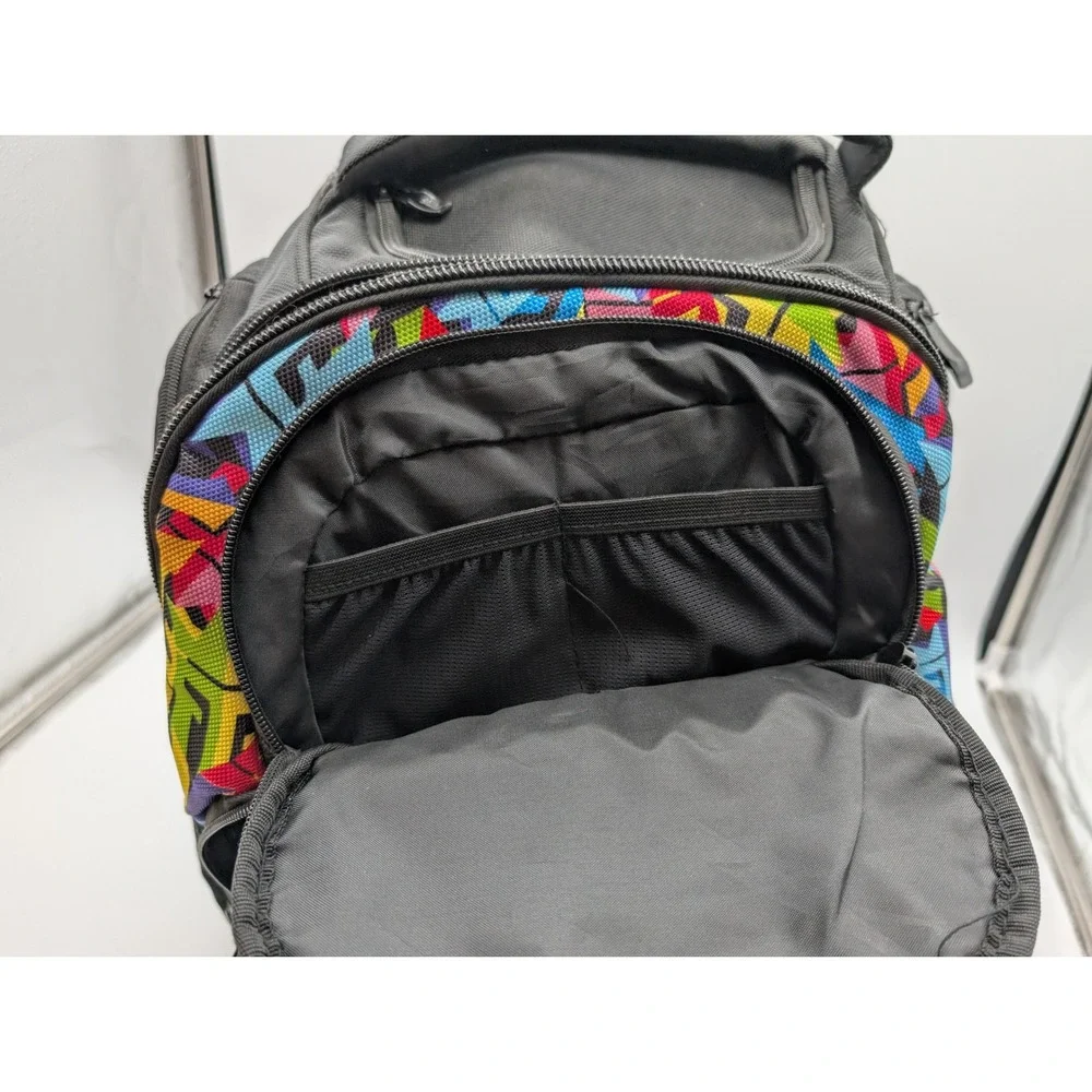 Reign Total Body Fuel Backpack Black Multicolored Graffiti Print Gym Travel Bag